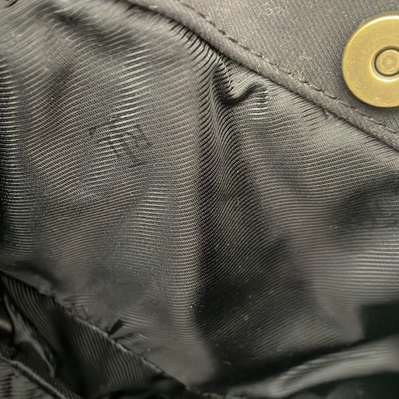 Vintage Lauren Ralph Lauren purse handbag small tote leather and fabric black - Picture 6 of 7